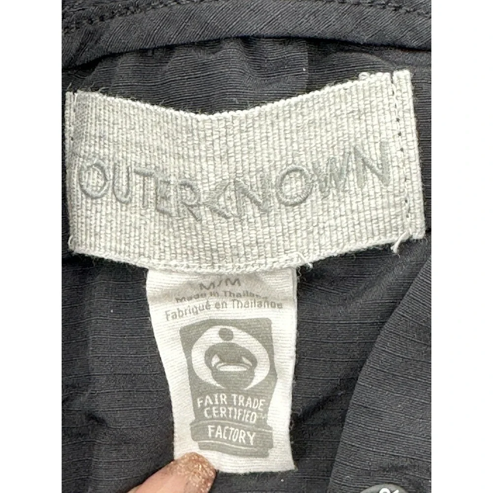 Outerknown Jacket Mens Black Mediu Active Ripstop Hoodie Zip Up Nylon Soft Shell